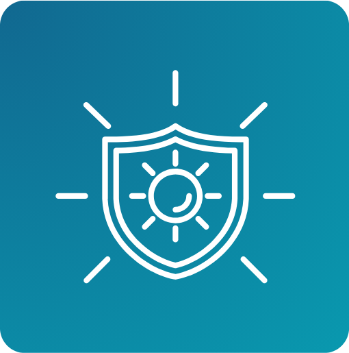 UV protection icon with sun inside a shield 